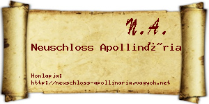 Neuschloss Apollinária névjegykártya
